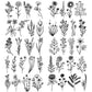 10 Sheets Small Flower Leaf Waterproof Temporary Tattoo