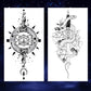 8 Sheets Black Arrow Compass Feather Dragon Anchor Sword Snake Tree Flower Temporary Tattoos for Arm