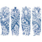 4 Sheets Cross Tribe Semi Permanent Full Arm Sleeves Tattoo