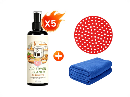 🥳2026 HOT SALE  50% OFF!🥳💞50K+ SOLD!🔍✨ 50% OFF! 2‑in‑1 Air Fryer Cleaner – Degreases & cleans, safe for non‑stick coatings. Just spray & wipe. Includes towel! 🧼💪