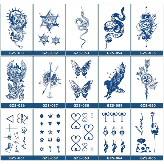 15 Sheets Cool Art Large Semi-Permanent Tattoo Stickers