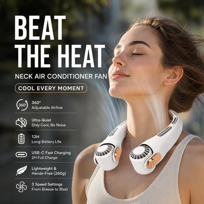 ⏰ FINAL HOURS! Only £13.99! 🏆ChillGo™ 360° Neck Fan – Hands-Free Personal Air Cooler with 18H Battery 🔋 | Ultra-Quiet & Lightweight for Commute 🚇, Office 💼, Travel ✈️ & UK Summer Days ☀️🇬🇧