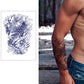 2 Sheets Samurai Fish Half Arm Juice Ink Semi-Permanent Tattoo Lasts 15 days