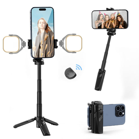 💖2025 Hot Sale 50% OFF💖Pocket-sized Folding Bluetooth Selfie Stick Built-in Tripod