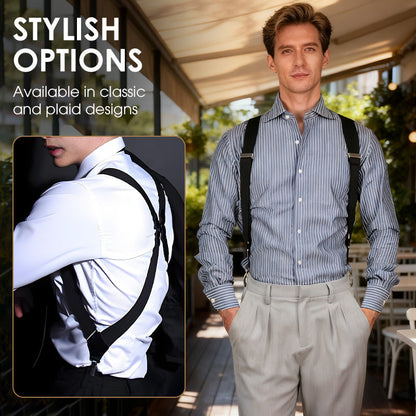 ⏳Time-Limited Special⏰Men's X-Back Suspenders with Hook Clips – Adjustable & Heavy-Duty 7