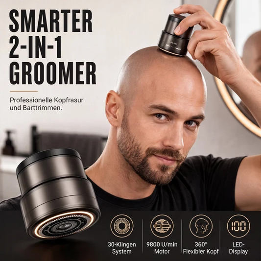 ⏳LAST DAY SALE ONLY ￡12.99!!🔥2-in-1 Smart Electric Bald Head Shaver and Beard Trimmer with Digital Display