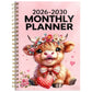 🐮Highland Cow (2026-2030) 5-year Calendar 📅annual calendar planning, month labels