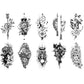 10 Sheets Art Compass Waterproof Half Arm Temporary Tattoo