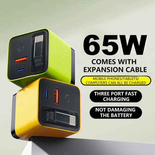 ⏰LIMITED TIME PRICE: ONLY ￡9.99!!⚡65W Fast Charging Phone Charger Block with Retractable 80cm Type-C Cable