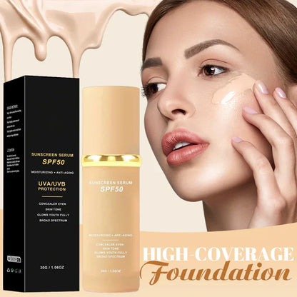 🔥Last Day Special Price £7.99!!⚡ 50K+ SOLD! 🎁4-in-1 Perfecting Foundation – High Coverage, SPF & All-Day Hydration🤍✨