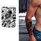 2 Sheets Black Fish Wave Half Arm Semi-Permanent Tattoo