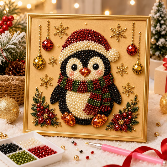 🎄Beginner-Friendly & Calming-💎 DIY Holiday Pearl Painting Kit With Frame