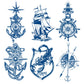 6 Sheets Semi Permanent Anchor Tattoos Stickers