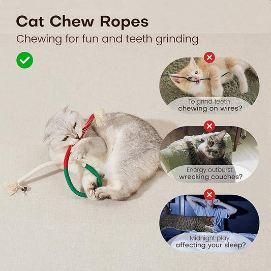 Catnip Chew Rope Toy – Natural, Safe Tooth Cleaner for Indoor Cats
