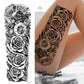 4 Sheets Rose Bird Clock Full Arm Sleeves