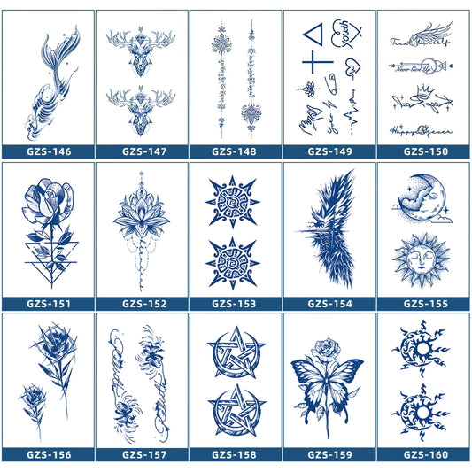 15 Sheets Cool Art Large Semi-Permanent Tattoo Stickers
