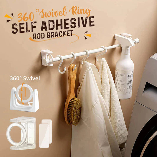 360° Rotating Ring Self Adhesive Rod Holder