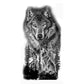 6 Sheets Black Wolf Flower Temporary Tattoo Sticker