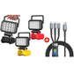 ⏳70% OFF!💡180° Rotatable LED Work Light – With Dual USB Power Bank Function – Rugged & Cordless – Universal Battery Compatibility – For Garage, Construction & Camping