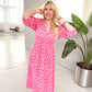 🎨 Women's V-Neck Printed Dress – Brushstrokes of Summer🌺
