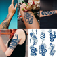 6 Sheets Semi Permanent Snake Tattoos Stickers