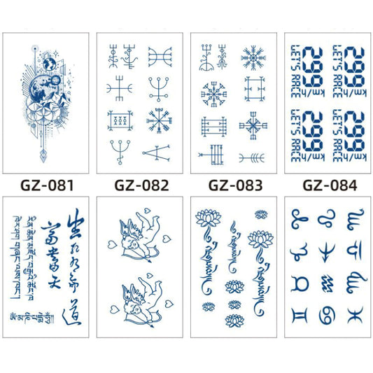 8 Sheets Semi-Permanent Tattoo Half Arm (18*11CM)