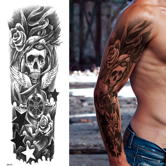 Skull Star Rose Gun Full Arm Sleeves