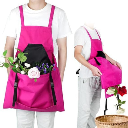 🎁 Hot Sale 50% OFF 🔥Cross Back Gardening Apron With Deep Kangaroo Release Pockets