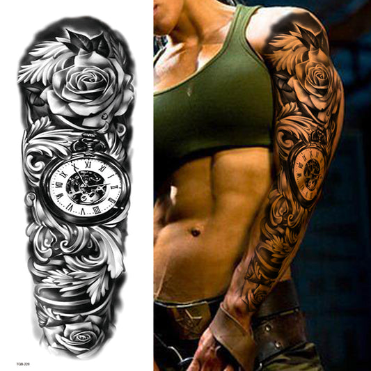 Skull Star Rose Gun Full Arm Sleeves