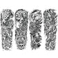 4 Sheets Large Full Arm Leg Temporary Tattoo - Koi Lotus Wave Flower Skull Cross Rose Goat Eagle Star