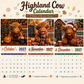 🐮 2027 Funny Highland Cow Wall Calendar🗓️ | A4 Hanging Calendar |🎁 Designed by Isabel Kline 🎨📆