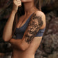 8 Sheets Waterproof Arm Leg Fake Temporary Tattoo - Lion Tiger Crown King Flower Wolf