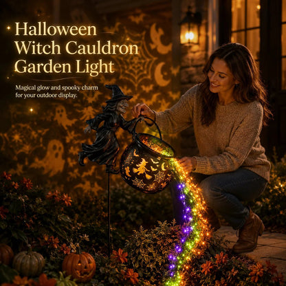 🔥Hot Sale 50%OFF🧙‍♀️ Solar Witch Garden Stake Lights – Halloween Outdoor Decor with Magical Flowing LED Light | Waterproof Auto ON/Off Yard Decoration