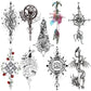 8 Sheets Black Arrow Compass Feather Dragon Anchor Sword Snake Tree Flower Temporary Tattoos for Arm