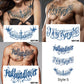 3 Sheets Semi-Permanent Tattoos Body Chest Thigh