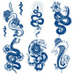 6 Sheets Semi Permanent Snake Tattoos Stickers