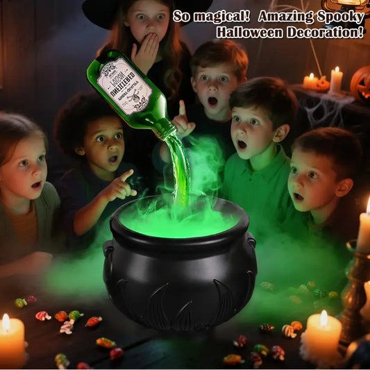 ✨🎃Halloween Decorations Indoor - Witches Cauldron with Magic Floating Potion Bottles & Fog Maker