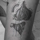 6 Sheets Temporary Tattoo Muscle Men Black Fake 3D Mechanical Metal Arm Hollow Gear Shoulder Leg