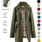 Long Hooded Drawstring Waist-Cinching Zipper Windbreaker