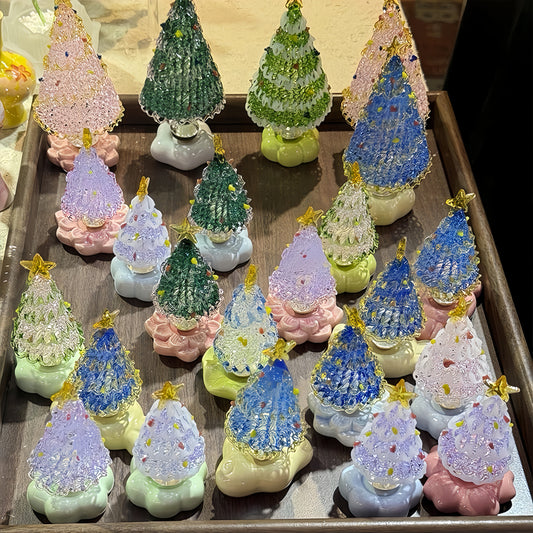 🔥Best Christmas Gift-Up to £10.99!!🎅Handmade Glass & Ceramic Rotatable Christmas Tree Ornament 🎄