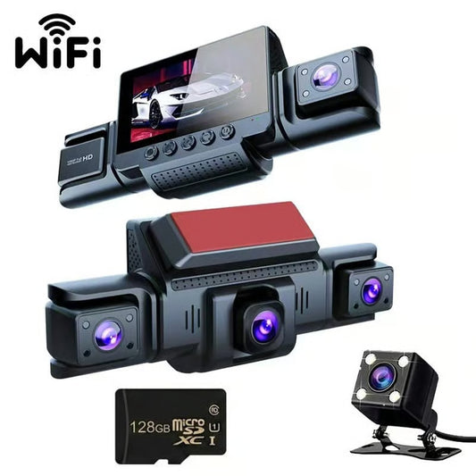 🚙🎞️ 360° Full View Dash Cam System – 4 Lenses, In & Out Coverage. No More Worry About Collisions or Vandalism. Capture Every Angle, Secure Every Drive. ✅⚡🛡️