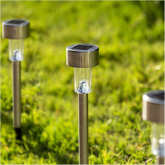 🌞✨ Set of 10 Solar Garden Lamps – 100% Solar Powered, No Cables, Auto Night Light. Waterproof Aluminum, Fast Charging, Easy Install. Elegant & Economical Lighting for Garden, Yard or Terrace! 🏡💡
