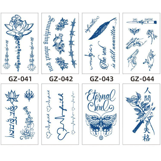 8 Sheets Semi-Permanent Tattoo Half Arm (18*11CM)