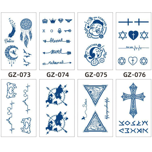 8 Sheets Semi-Permanent Tattoo Half Arm (18*11CM)