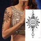 8 Sheets Black Arrow Compass Feather Dragon Anchor Sword Snake Tree Flower Temporary Tattoos for Arm