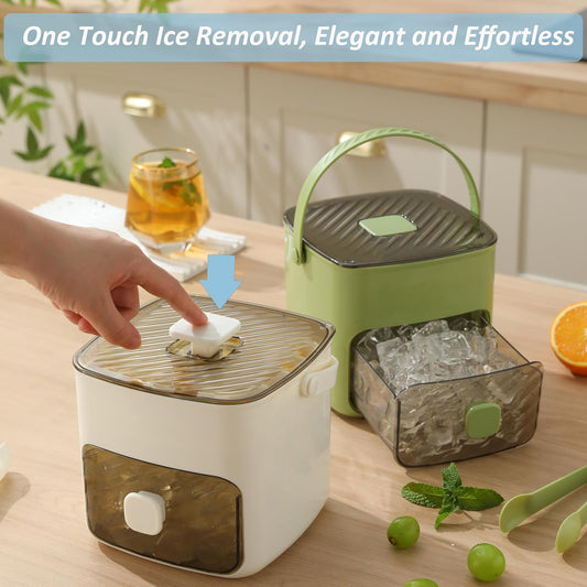 🥳2026 Hot Sale🥳 💞50K+ Sold!💥 50% Off! Ice Cube Maker With Storage – Makes 48 Cubes, Leak-Proof Lid, Stackable. Includes Ice Scoop & Tong. Summer Essential! 🧊🏖️✅