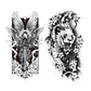 2 Sheets Paladin Knight Panda Extra Large Full Arm Semi-Permanent Tattoo