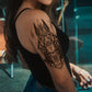 8 Sheets Waterproof Arm Leg Fake Temporary Tattoo - Indian Skull Snake Egypt Anubis Flower Compass Prajna Greek Myth Soldier