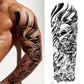 3 Sheets Rose Skull Full Arm Sleeves