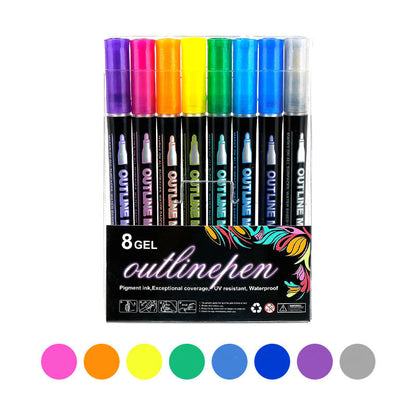 🔥Limited time Offer 49%OFF-🎁 Double Outline Glitter Coloring Pen Set